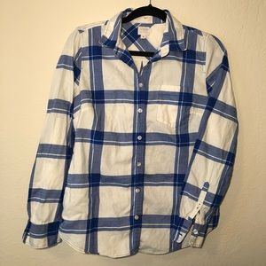 {J.Crew} Boyfit Long Sleeve Plaid Button Up Top